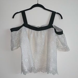 TopShop White Lace Top